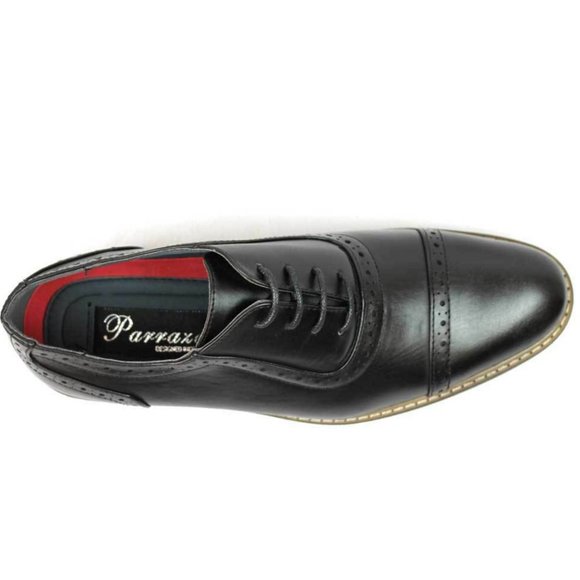 Men\'s Black Dress Shoes Cap Toe Lace Up Oxfords Leather Lining Wedding Tuxedo main image 4